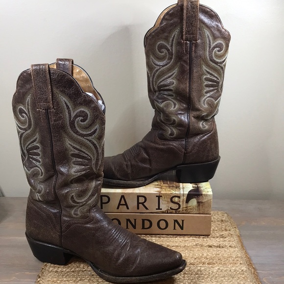J. B. Dillion Shoes - 🤎 J.B.Dillion 🤎…Women’s 8.5…Brown Leather Western Cowboy Boots!